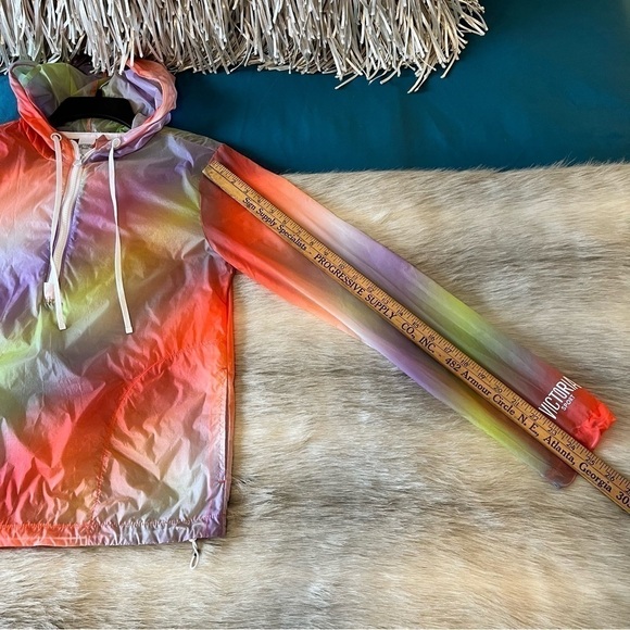 VICTORIA’S SECRET Victoria Sport XS Hoodie Windbreaker 1/2 Zip Orange Hombre - Picture 5 of 12